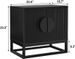 WOODEEM Modern Black Night Stand 24" Wide With Solid Wood Doors, Bedroom Nightstand 24" Tall Bedside Tables, Mid Century Vintage Fluted Sofa End Side Table Living Room_maomaolike.com