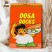 Dosa Themed Painting Poster, Vibrant Cartoon Style Poster, Cheerful Server Holding Dosa & Condiments, Eye-catching Culinary Decor Ideal For_maomaolike.com
