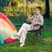 Oversized Camping Chair With Side Table And 2 Storage Pockets PU Coated Oxford Cloth For Camping, RV Trip Or Family Travel_maomaolike.com