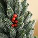 18 Inch Tall Unlit Miniature Snow-Flocked Tabletop Artificial Christmas Tree, Holiday Decoration With Pine Cones And Berries_maomaolike.com