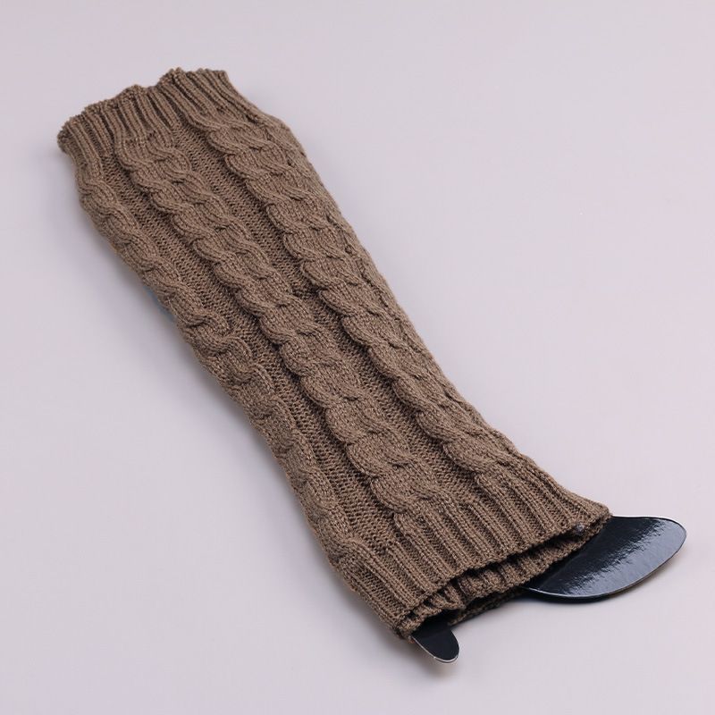 Unisex Thick wool socks and leg covers pile socks autumn and winter knitted foot covers thick eight shaped twist socks_maomaolike.com