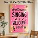 Singing Quote Music-themed Painting Poster, Sparkly Pink-toned With Musical Notes And Playful Lettering Poster, Cheerful Decor Ideal For Music Room_maomaolike.com