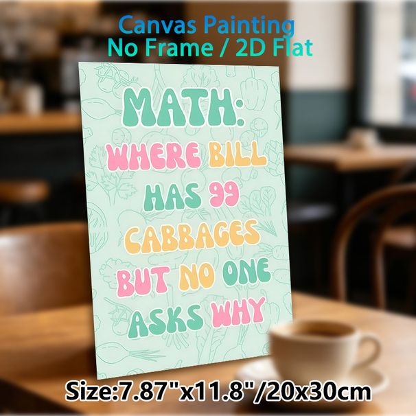 Math Humor Painting Poster, Pastel Colored Retro Typographic Poster, Witty Math-themed Wall Decor Suitable For Classroom, Study Area_maomaolike.com