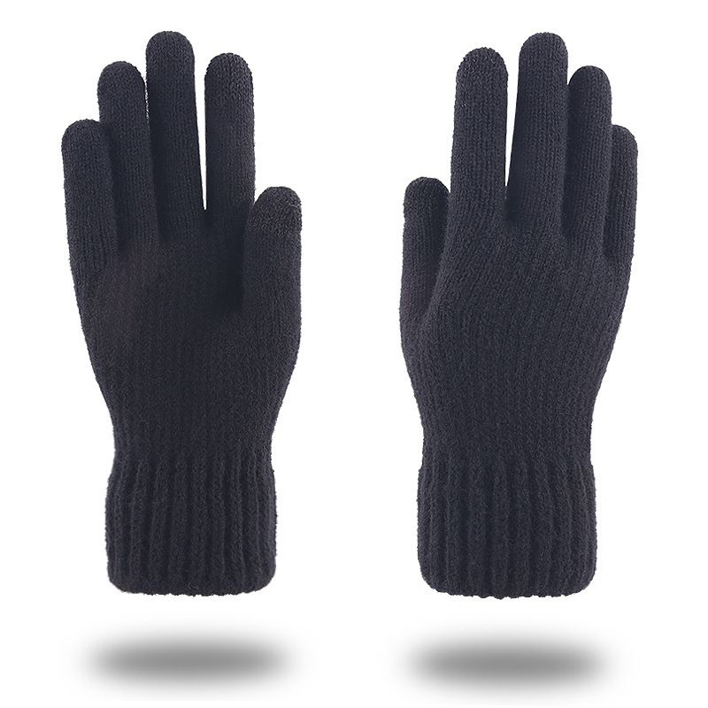 Sports Gloves Skiing Cycling Motorcycle Hiking Touch Screen Gloves Men's Gloves Warm With Fleece Thickened Finger Knitting Touch Screen_maomaolike.com