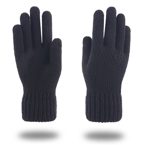 Sports Gloves Skiing Cycling Motorcycle Hiking Touch Screen Gloves Men's Gloves Warm With Fleece Thickened Finger Knitting Touch Screen_maomaolike.com