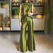 Women's Clothing Summer New Fashion Two-piece Summer Slit Loose Flared Pants Set_maomaolike.com