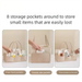 Baby Mommy Bedside Cartoon Large Capacity Felt Storage Basket Side Diaper Bag_maomaolike.com