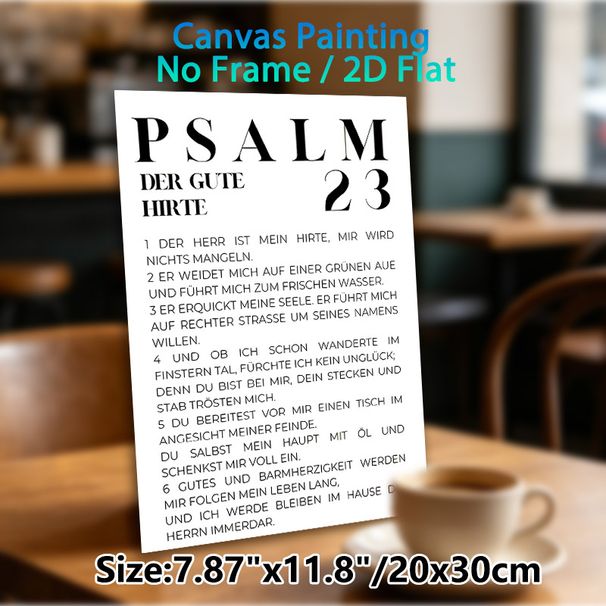 Psalm 23 The Good Shepherd Painting Poster, Minimalist Black-and-White Typographic Poster, Serene Spiritual Scripture Decor Ideal For Home, Prayer_maomaolike.com