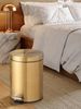 Modern 5L Stainless Steel Champagne Silent Hotel Bathroom Dust Bin And Kitchen Household Metal Waterproof Garbage Can_maomaolike.com