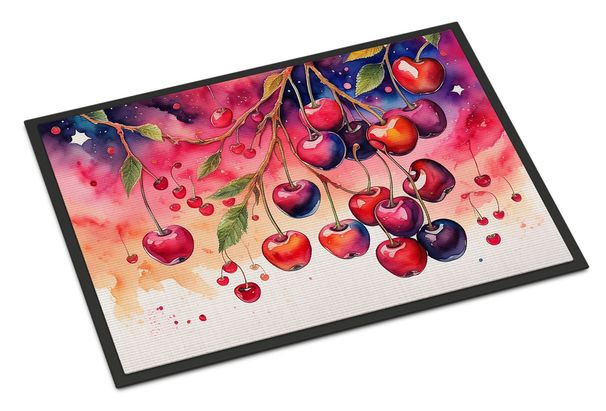 Colorful Cherries Doormat Front Door Mat Indoor Outdoor Rugs For Entryway, Non Slip Washable Low Pile, 24H X 36W_maomaolike.com