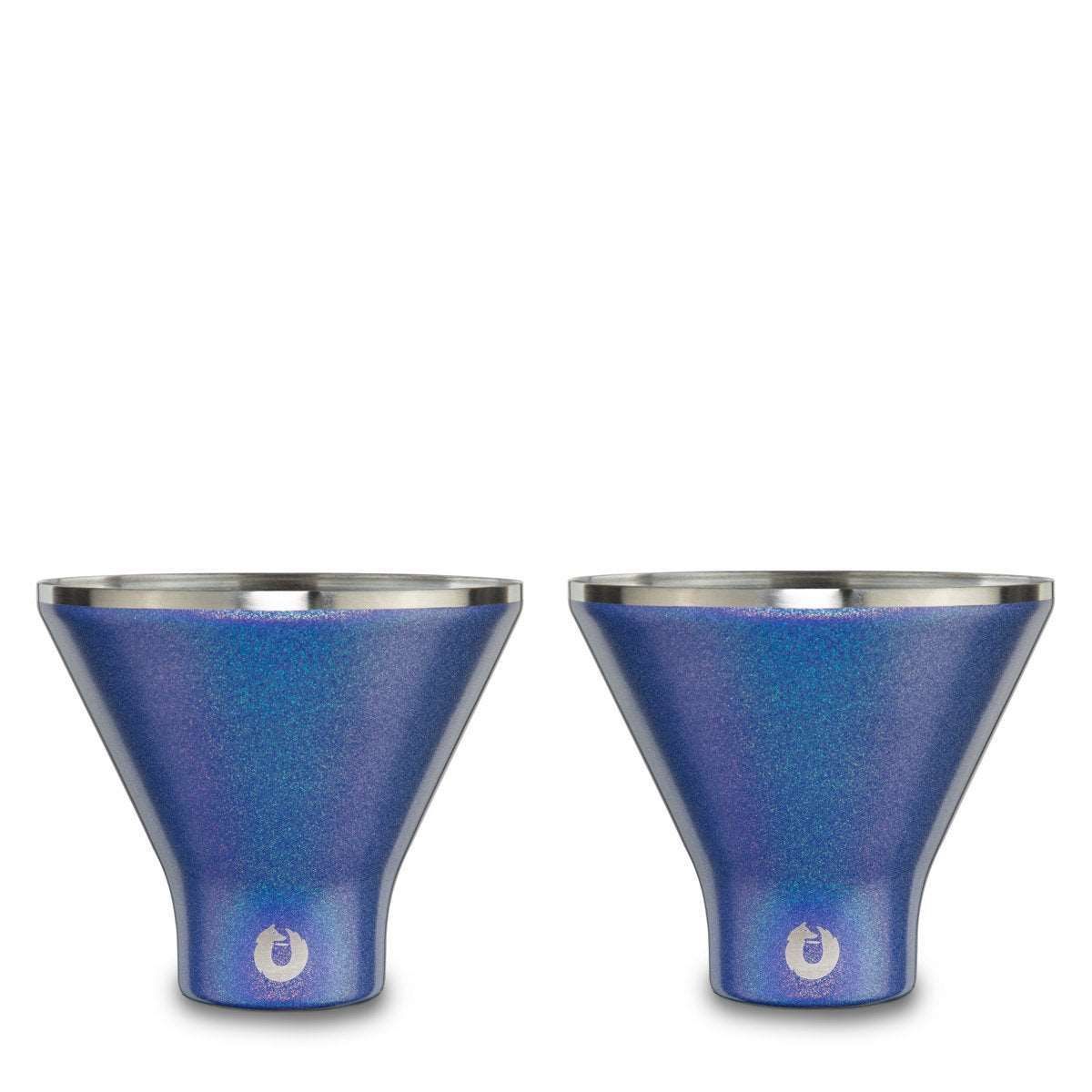 Stainless Steel Martini Glass, Set Of 2 - Shimmer Blue_maomaolike.com
