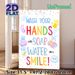 Hand Washing Reminder Painting Poster, Vibrant Cartoon-style Poster, Cheerful Hygiene Reminder With Bubbles, Soap And Rubber Ducks, Ideal For Bathroom_maomaolike.com