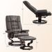 HOMCOM Recliner With Ottoman, Swivel Recliner Chair And Ottoman, Leather Reclining Chair With High Back And Wood Frame For Living Room, Bedroom, Brown_maomaolike.com