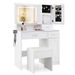 Makeup Vanity Desk With Mirror And Lights Dressing Table And Stool Set_maomaolike.com