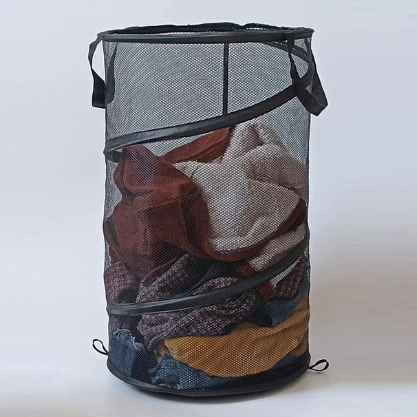 Large, Lidless, Foldable Dirty Laundry Basket, Convenient Bin, Mesh Breathable Portable Clothing Storage Basket_maomaolike.com
