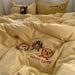 Manufacturer Wholesale INS Korean Style Princess Towel Embroidery All-Cotton Washed Four-Piece Pure Cotton Cute 4-Piece Bedding Se_maomaolike.com