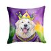 Great Pyrenees King Of Mardi Gras Throw Pillow Machine Washable, Indoor Outdoor Decorative Pillow For Couch, Bed Or Patio, 14Hx14W_maomaolike.com