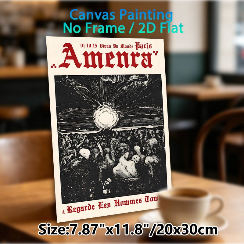 Amenra Themed Painting Poster, Vintage Monochrome Etching-style Crowd & Burst Scene Poster, Retro Artistic Decor Ideal For Living Room, Music Studio_maomaolike.com