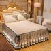 European Style Velvet Quilted Skirt Single Piece Autumn Winter Thickened Lace Cover 1.5m 1.8m Set Non-Slip Bed Sheet_maomaolike.com