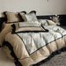 Vintage Style Pastoral Floral Ultra-Soft Warm Bedding With High-End Feel Tencel Cotton Brushed Four-Piece Set Rhine Manor_maomaolike.com