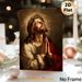 Jesus Themed Painting Poster, Realistic Warm-toned Sacred Portrait With Crown Of Thorns Poster, Creates Serene Spiritual Vibe, Ideal For Home, Prayer_maomaolike.com