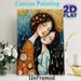 Mother & Daughter Embrace Painting Poster, Rich Textured Ornate Artistic Poster, Heartwarming Affectionate Decorative Piece Ideal For Living Room_maomaolike.com