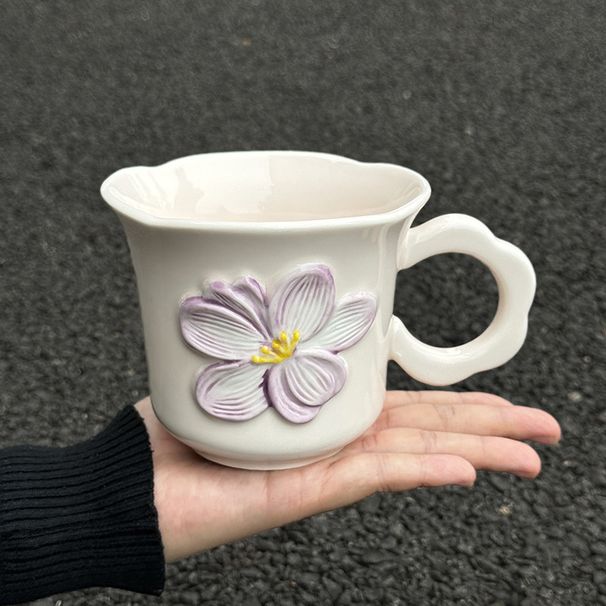 High-Value Niche Design Flower Mug Cute Ceramic Cup For Girlfriends Birthday Gift Best Friend Souvenir_maomaolike.com