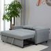 57.48" Big Size Sofa Bed Line Fabric Futon Couch With Adjustable Backrest, Modern Loveseat Sofa Sleeper For Living Room_maomaolike.com