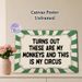 Circus & Monkey Quote Painting Poster, Vintage Green Radial Stripe Framed Typography Poster, Witty Humorous Wall Decor For Home Office, Living Room_maomaolike.com