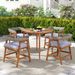 5 Pieces Patio Dining Set With Cushions And PE Rattan Backrest For Garden And Backyard_maomaolike.com