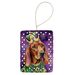 Redbone Coonhound King Of Mardi Gras Porcelain Ornament Christmas Tree Hanging Decorations For Home Christmas Holiday, Rectangle, Gift, Multicolor_maomaolike.com