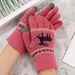 Christmas sock Extra fleece Christmas Deer jacquard knitted warm touch screen gloves with finger for outdoor use_maomaolike.com