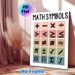 Math Symbols Painting Poster, Pastel Color Block Minimalist Typographic Poster, Educational Clear Math Symbols Decor, Ideal For Study Room, Office_maomaolike.com