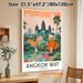 Angkor Wat Themed Painting Poster, Colorful Tropical Waterfront Scene Poster, Travel-inspired Decorative Piece Suitable For Living Room, Bedroom And_maomaolike.com