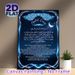 Ayatul Kursi Islamic Painting Poster, Luminous Blue Ornate Border Starry Night Crescent Moon Poster, Sacred Quranic Verse Decor Suitable For Home_maomaolike.com