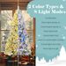6FT Snow Flocked Christmas Tree, Pre-Lit Set With Tree & Garland & Wreath, Artificial Hinged Xmas Tree With Colorful LED Lights, 8 Lighting Modes, Pine Cones, Holiday Décor For Home_maomaolike.com