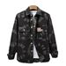 2024New retro color woven jacquard shirt jacket, men's loose casual personalized style long sleeved denim shirt_maomaolike.com