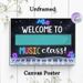 Music Class Welcome Painting Poster, Neon-style Vibrant Musical Notes & Piano Keys Poster, Warm Welcoming Decor Ideal For Music Classrooms_maomaolike.com