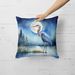 Blue Heron Under The Moonlight Throw Pillow Machine Washable, Indoor Outdoor Decorative Pillow For Couch, Bed Or Patio, 18Hx18W_maomaolike.com