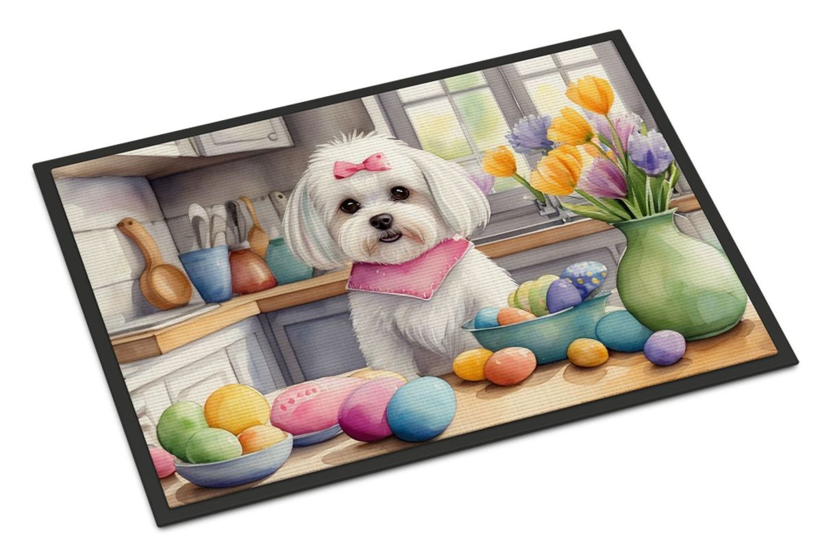 Decorating Easter Maltese Doormat Front Door Mat Indoor Outdoor Rugs For Entryway, Non Slip Washable Low Pile, 24H X 36W_maomaolike.com