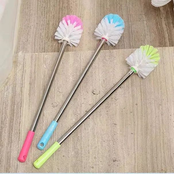 Creative Long Handle Set Bathroom Stainless Steel Cleaning Toilet Brush_maomaolike.com