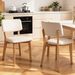 Wooden Dining Chairs Set Of 2, Mid Century Modern Kitchen Chairs With Fabric Upholstered And Curved Backrest For Dining Room Restaurant Or Cafe 300LBS Capacity, Natural_maomaolike.com