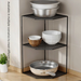 Corner Sink Storage Kitchen Countertop Triangle Vegetable Draining Basket Rack_maomaolike.com