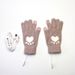 Heating Gloves 5-finger electric touch screen gloves Adult student jacquard bear paw pattern available in USB3 gear_maomaolike.com