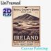 Royal County Down Golf Club Painting Poster, Vintage Sepia-toned Retro Golf Course & Mountain View Poster, Nostalgic Golf-themed Decor For Home, Golf_maomaolike.com