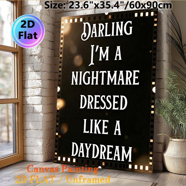 Sassy Quote Painting Poster, Vintage Film Strip Bordered Retro Typography With Warm Bokeh Poster, Bold Witty Statement Ideal For Bedroom, Living Room_maomaolike.com