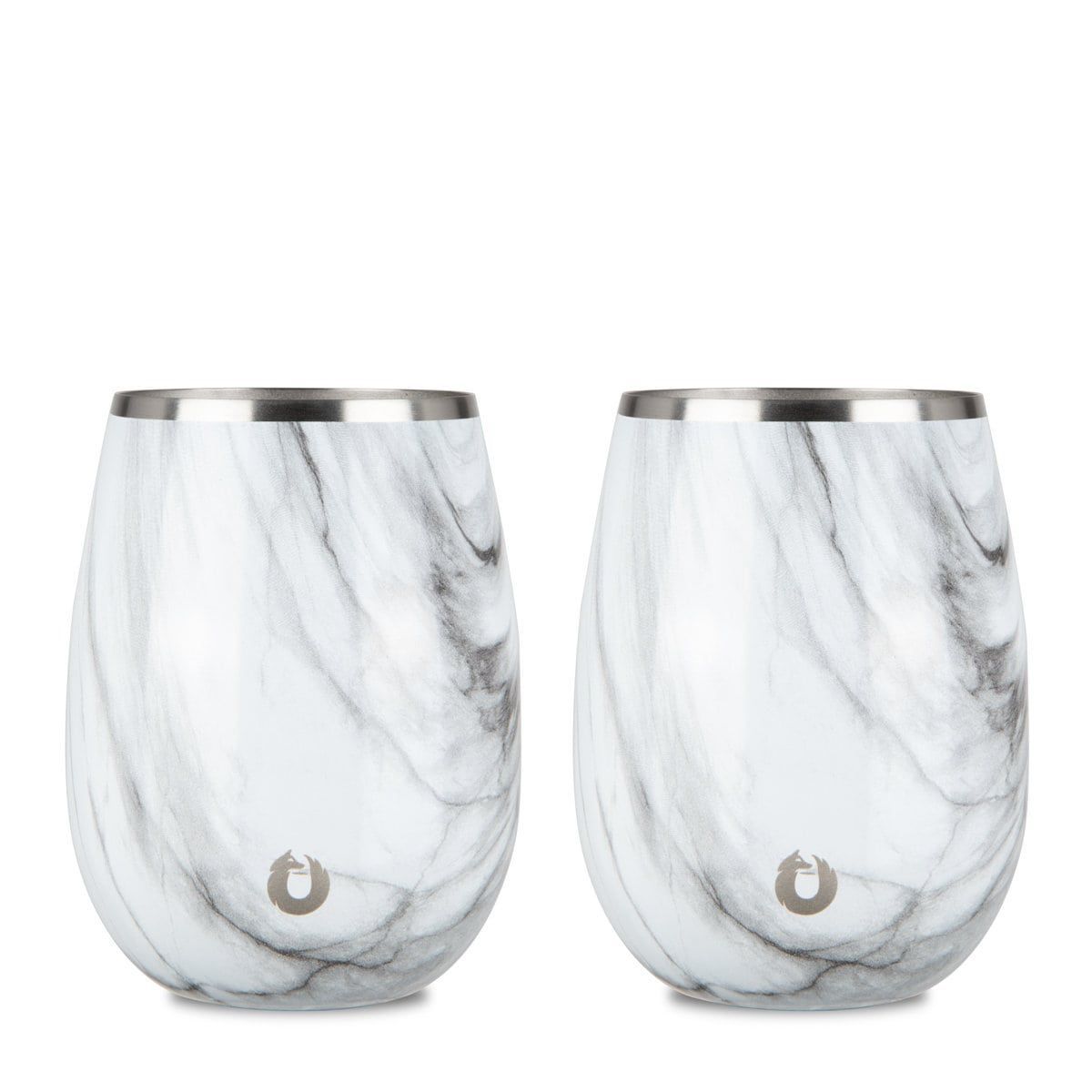 Stainless Steel Grand Pinot Wine Glass, Set Of 2 - Marble_maomaolike.com