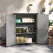 Wood Storage Shed, Outdoor Garden Shed With Asphalt Roof, 2 Shelves, Lockable Doors And Adjustable Feet, Gray_maomaolike.com