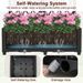 Set Of 2 PE Rattan Raised Garden Bed Reinforced PP Material 32 Watering With Trellis Planter Box For Climbing Plants_maomaolike.com