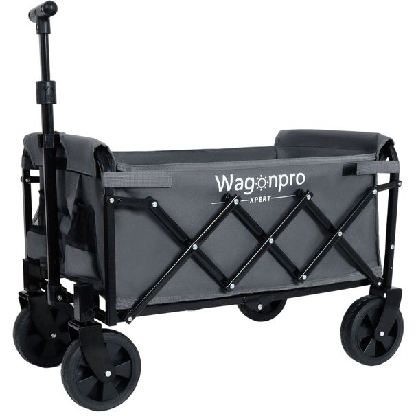 Expandable Dual-Layer Utility Wagon With 100% Extra Space - 225lbs Grocery Cart For Camping, Shopping, Sports, Gardening, Fishing, Gray_maomaolike.com